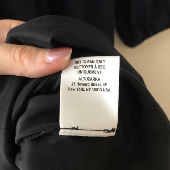 Altuzarra Navy Silk Long Sleeve Peasant Dress - Picture 10 of 10